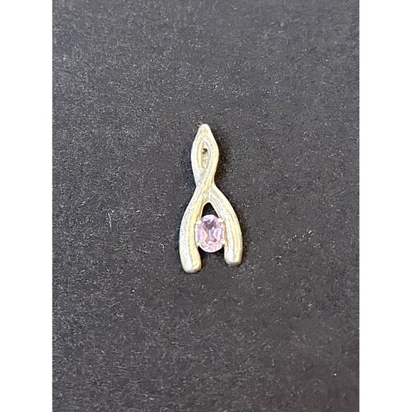 Handmade Jewelry - Sterling Silver 925 Amethyst Wishbone Pendant